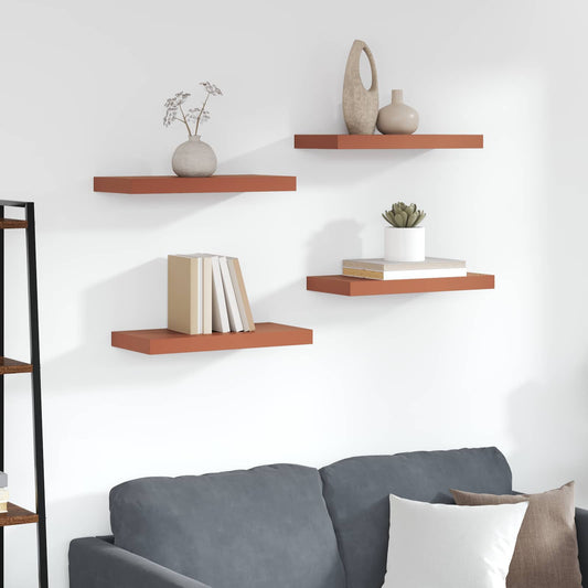 Scaffale da parete 4 pcs Rosso 50 x 23 x 4 cm Legno multistrato | homemem39