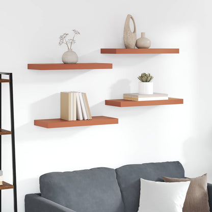 Scaffale da parete 4 pcs Rosso 50 x 23 x 4 cm Legno multistrato