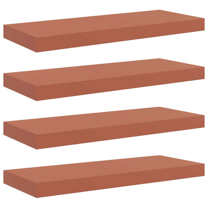 Scaffale da parete 4 pcs Rosso 50 x 23 x 4 cm Legno multistrato