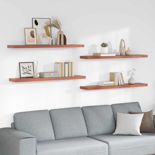 Scaffale da parete 4 pcs Rosso 120 x 23,5 x 4 cm | homemem39