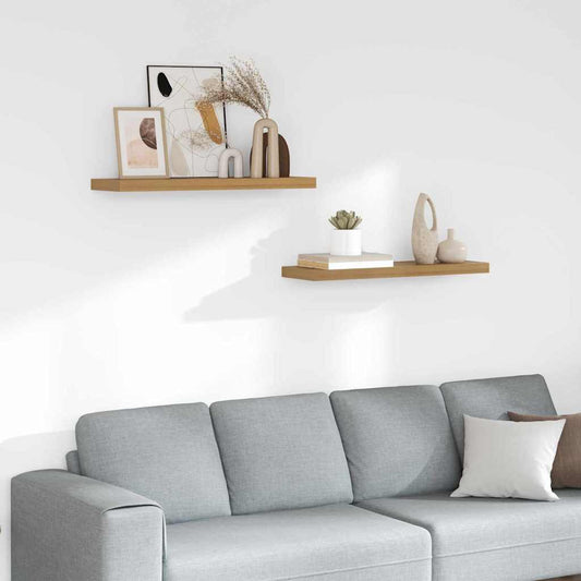 Scaffale da parete 2 pcs Marrone 90 x 23,5 x 4 cm | homemem39