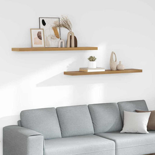 Scaffale da parete 2 pz Marrone 120 x 23,5 x 3,8 cm - homemem39