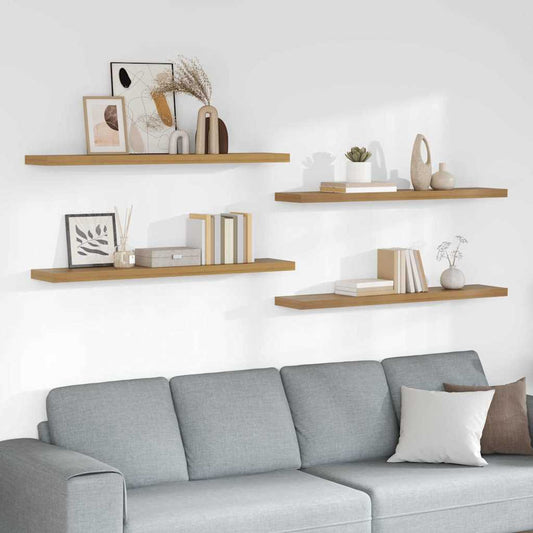 Scaffale da parete 4 pcs Marrone 120 x 23,5 x 4 cm