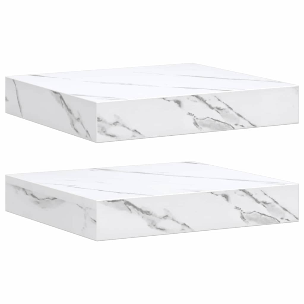 Scaffale da parete 2 pcs Marmo Bianco 23 x 23,5 x 4 cm