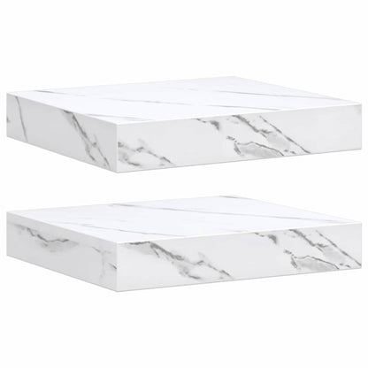 Scaffale da parete 2 pcs Marmo Bianco 23 x 23,5 x 4 cm
