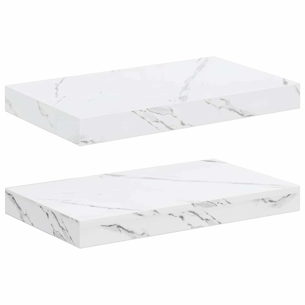 Scaffale da parete 2 pcs Marmo Bianco 40 x 23,5 x 4 cm