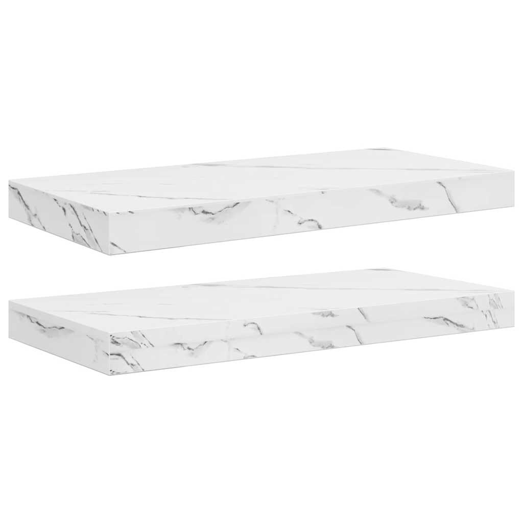 Scaffale da parete 2 pcs Marmo Bianco 50 x 23,5 x 4 cm