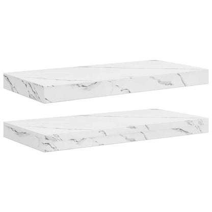 Scaffale da parete 2 pcs Marmo Bianco 50 x 23,5 x 4 cm