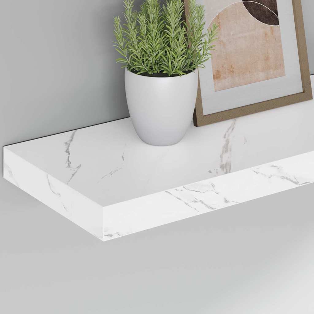 Scaffale da parete 4 pz Marmo Bianco 50 x 23,5 x 3,8 cm