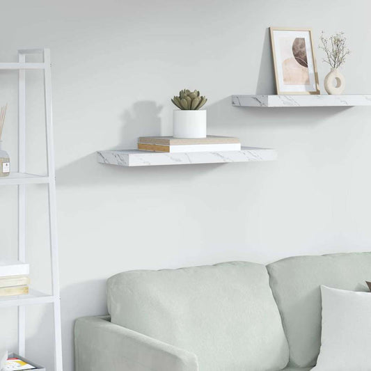 Scaffale da parete Marmo Bianco 60 x 23 x 4 cm | homemem39