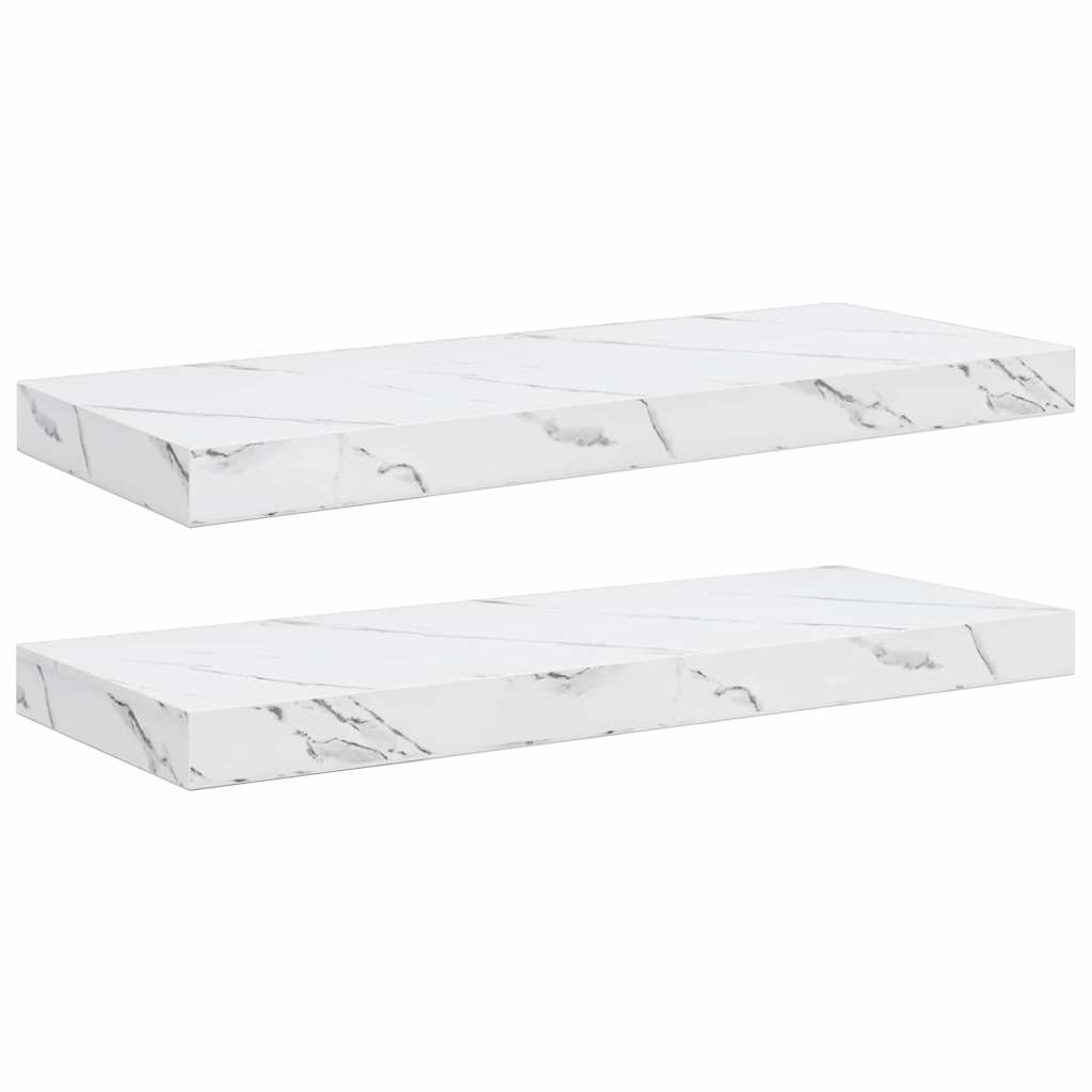 Scaffale da parete 2 pcs Marmo Bianco 60 x 23,5 x 4 cm