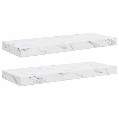 Scaffale da parete 2 pcs Marmo Bianco 60 x 23,5 x 4 cm