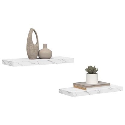 Scaffale da parete 2 pz Marmo Bianco