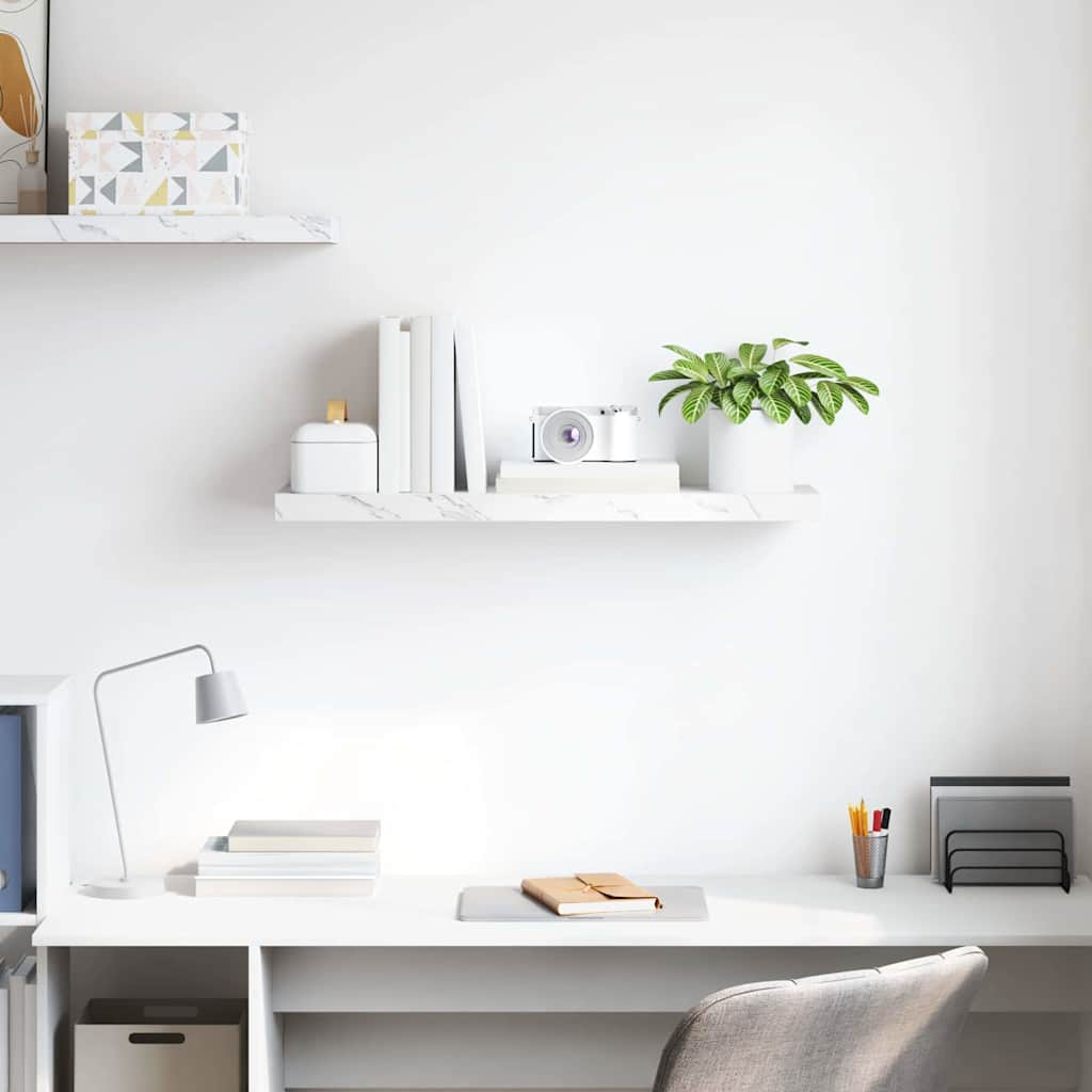 Scaffale da parete Marmo Bianco 80 x 23,5 x 4 cm