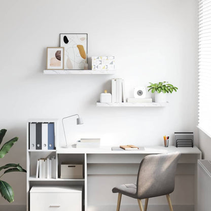 Scaffale da parete 2 pcs Marmo Bianco 80 x 23,5 x 4 cm