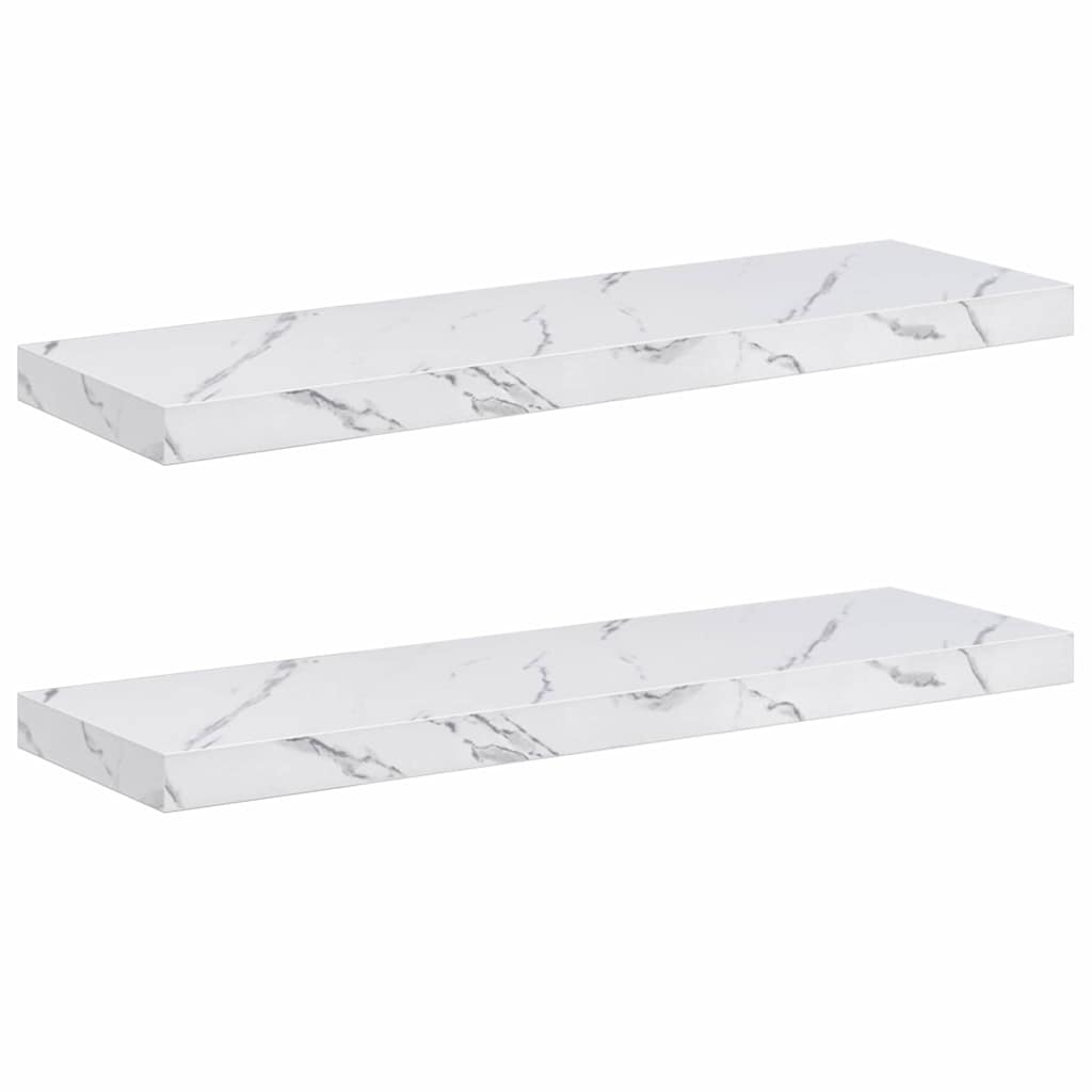Scaffale da parete 2 pcs Marmo Bianco 80 x 23,5 x 4 cm