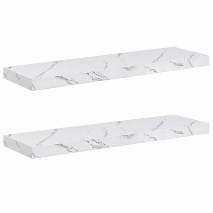 Scaffale da parete 2 pcs Marmo Bianco 80 x 23,5 x 4 cm