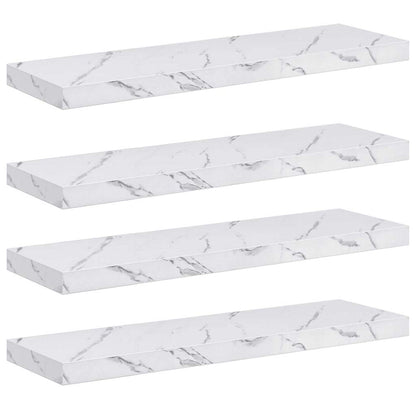 Scaffale da parete 4 pcs Marmo Bianco 80 x 23,5 x 4 cm