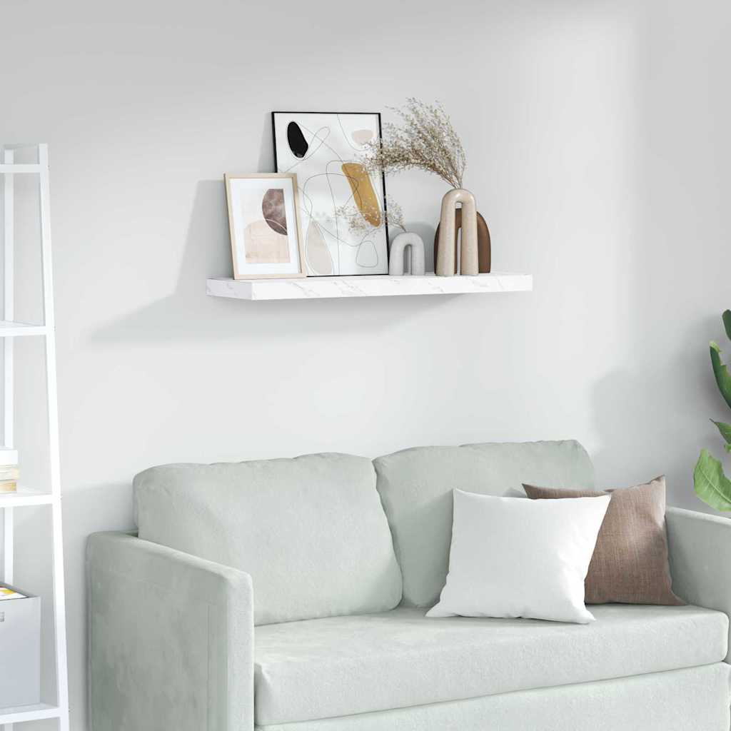 Scaffale da parete Marmo Bianco 90 x 23,5 x 4 cm