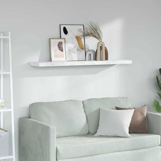 Scaffale da parete A parete Marmo Bianco 120 x 23,5 x 3,8 cm | homemem39