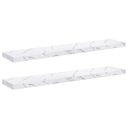 Scaffale da parete 2 pcs Marmo Bianco 120 x 23,5 x 4 cm