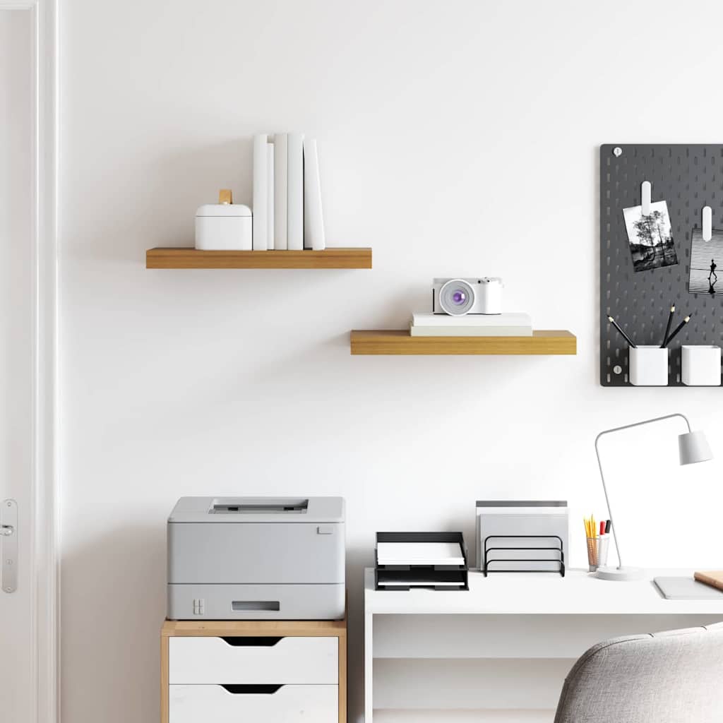 Scaffale da parete 2 pcs Beige 50 x 23 x 4 cm Legno multistrato