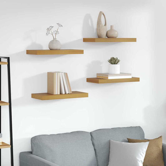 Scaffale da parete 4 pz Beige 50 x 23,5 x 3,8 cm