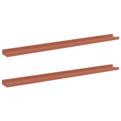 Scaffale da parete 2 pcs Rosso 100 x 9 x 3 cm Legno multistrato
