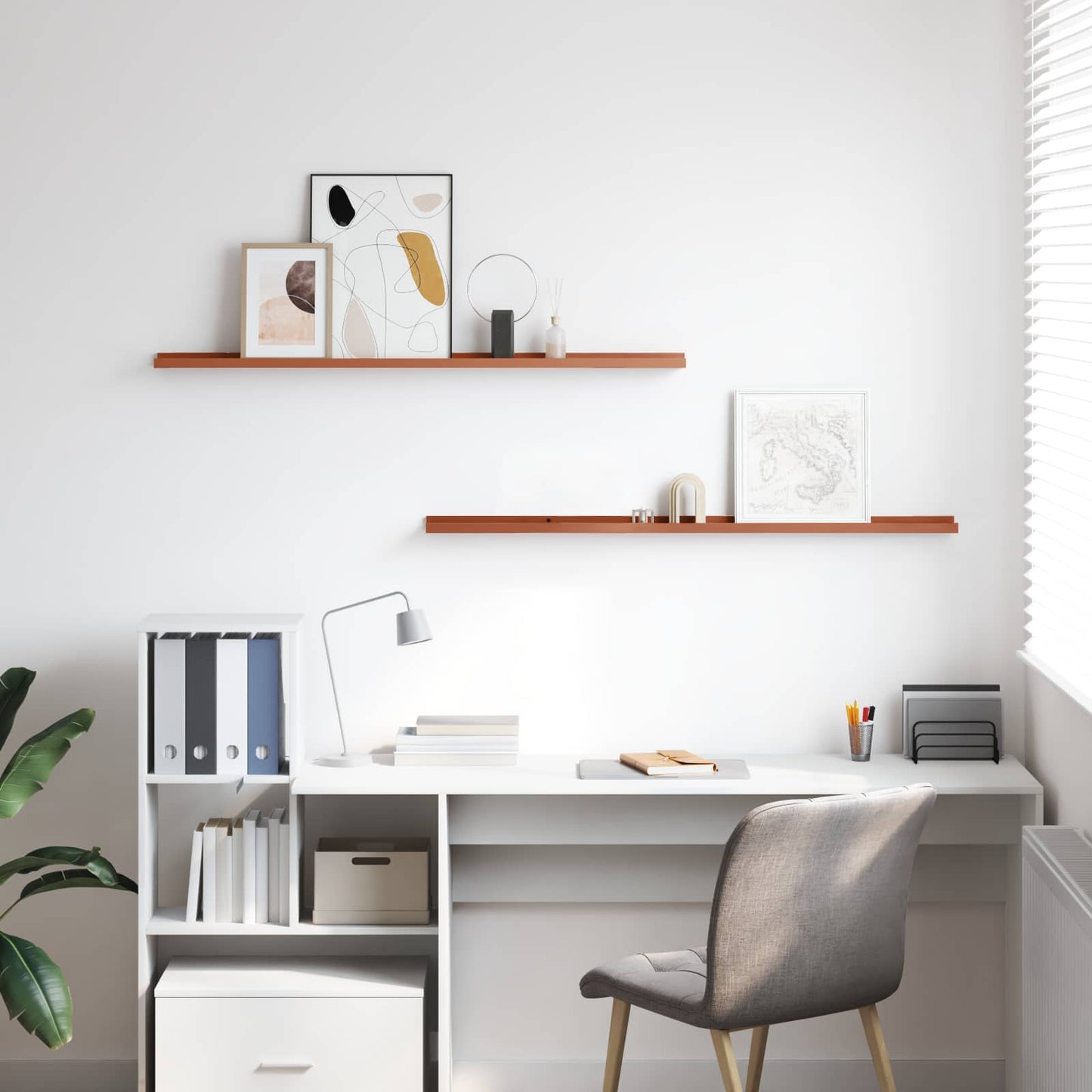 Scaffale da parete 2 pcs Rosso 115 x 9 x 3 cm Legno multistrato