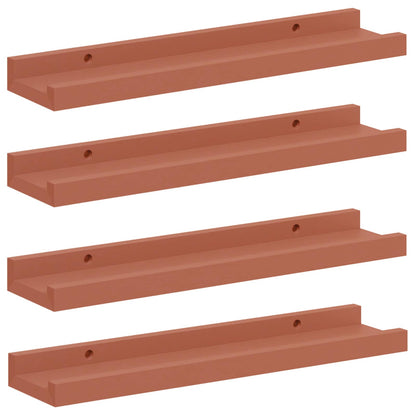 Scaffale da parete 4 pcs Rosso 40 x 9 x 3 cm Legno multistrato