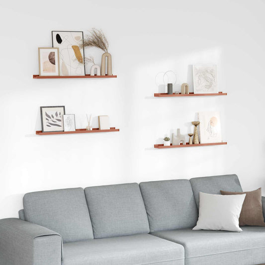 Scaffale da parete A parete 4 pcs Rosso 80 x 9 x 3 cm | homemem39