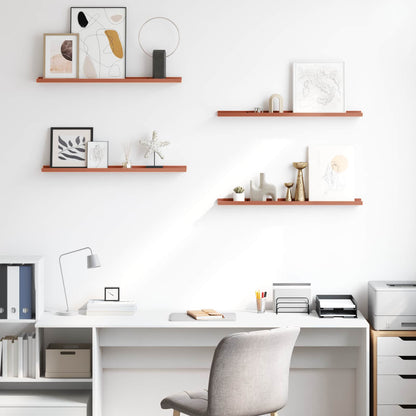 Scaffale da parete 4 pcs Rosso 80 x 9 x 3 cm Legno multistrato