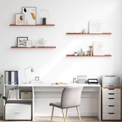 Scaffale da parete 4 pcs Rosso 100 x 9 x 3 cm Legno multistrato