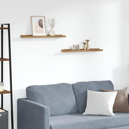 Scaffale da parete con lo scaffale 2 pcs Marrone 60 x 9 x 3 cm