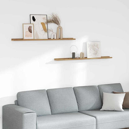 Scaffale da parete con lo scaffale 2 pcs Marrone 115 x 9 x 3 cm