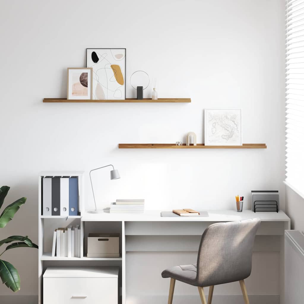 Scaffale da parete con lo scaffale 2 pcs Marrone 115 x 9 x 3 cm