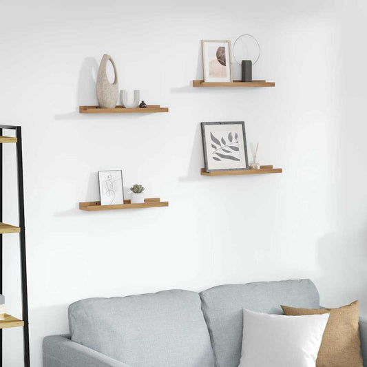 Scaffale da parete 4 pz Marrone 40 x 9 x 3 cm - homemem39