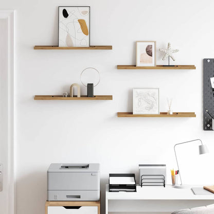 Scaffale da parete con lo scaffale 4 pcs Marrone 60 x 9 x 3 cm