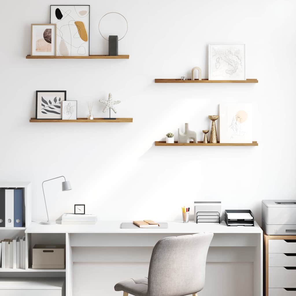 Scaffale da parete con lo scaffale 4 pcs Marrone 80 x 9 x 3 cm