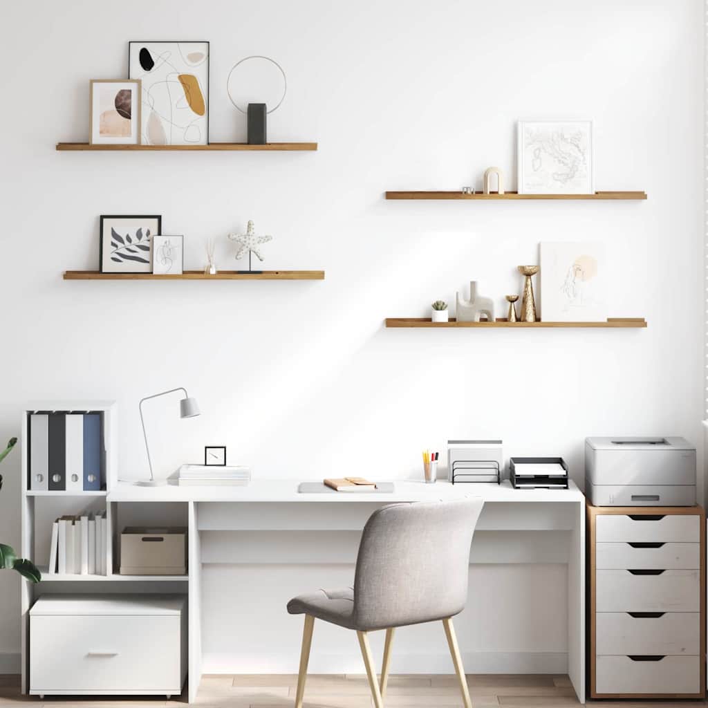 Scaffale da parete con lo scaffale 4 pcs Marrone 100 x 9 x 3 cm