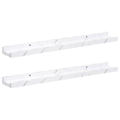 Scaffale da parete 2 pcs Marmo Bianco 60 x 9 x 3 cm