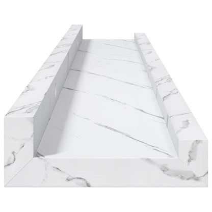 Scaffale da parete 2 pcs Marmo Bianco 60 x 9 x 3 cm