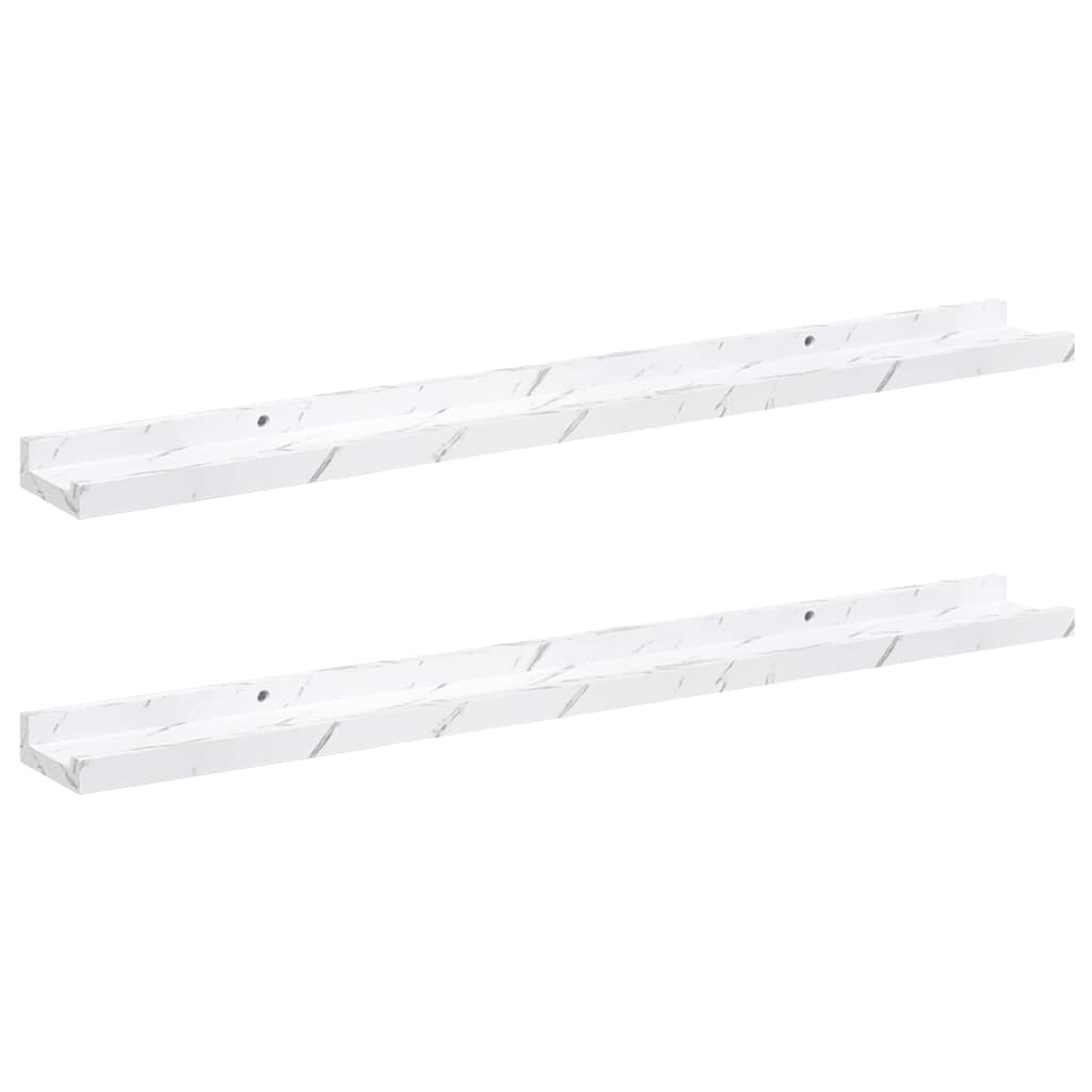 Scaffale da parete 2 pcs Marmo Bianco 80 x 9 x 3 cm