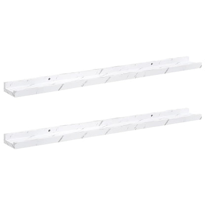 Scaffale da parete 2 pcs Marmo Bianco 80 x 9 x 3 cm