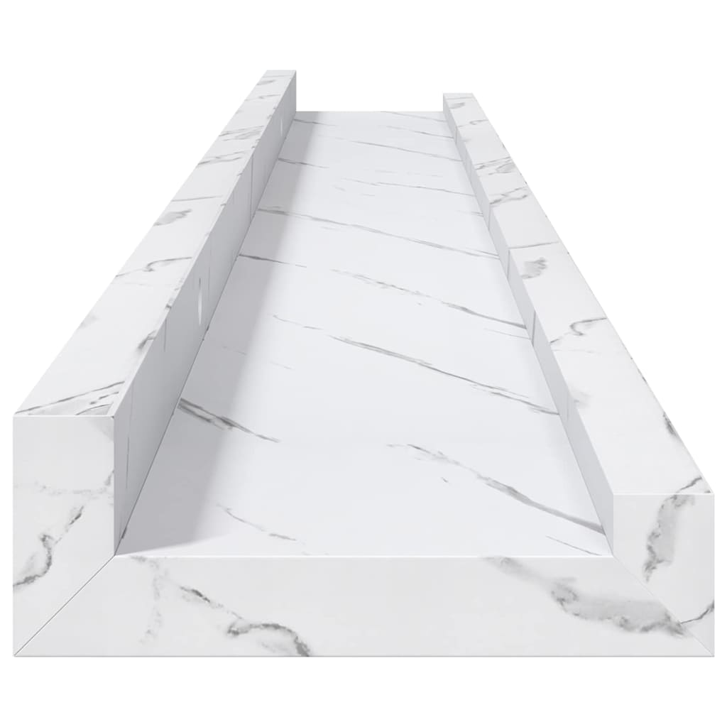 Scaffale da parete 2 pcs Marmo Bianco 80 x 9 x 3 cm