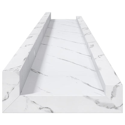 Scaffale da parete 2 pcs Marmo Bianco 80 x 9 x 3 cm
