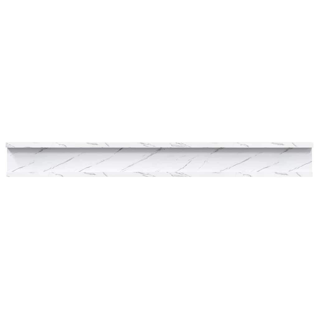 Scaffale da parete A parete 2 pcs Marmo Bianco 80 x 9 x 3 cm | homemem39
