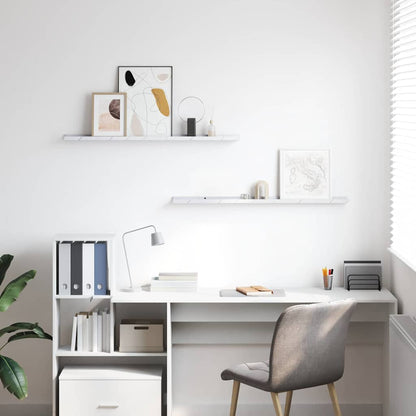 Scaffale da parete 2 pcs Marmo Bianco 100 x 9 x 3 cm