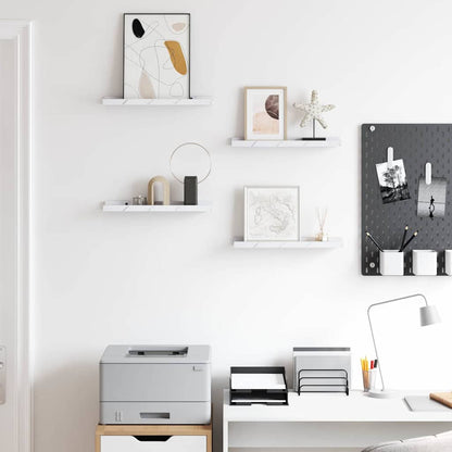 Scaffale da parete 4 pcs Marmo Bianco 40 x 9 x 3 cm