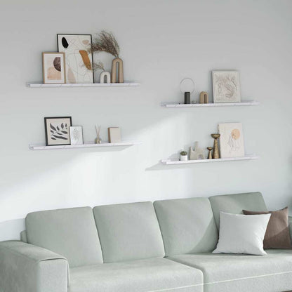 Scaffale da parete 4 pcs Marmo Bianco 100 x 9 x 3 cm